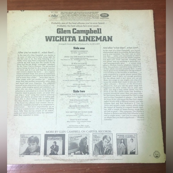 Glen Campbell Wichita Lineman LP - Picture 2 of 6